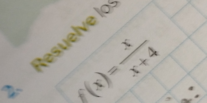 Resuelve l
f(x)= x/x+4 