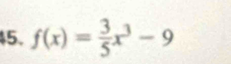 f(x)= 3/5 x^3-9