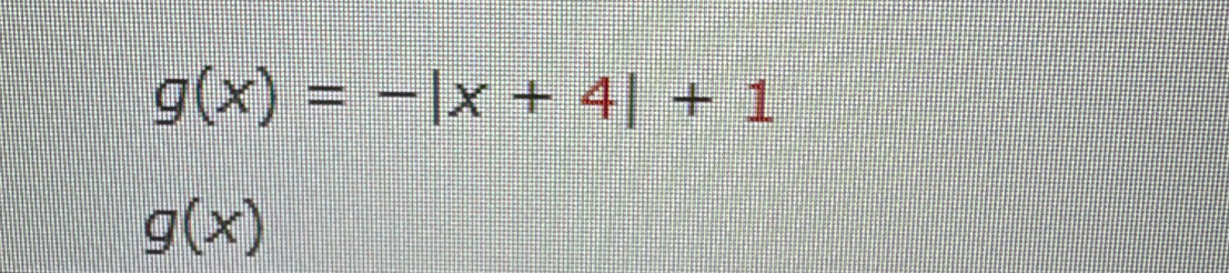 g(x)=-|x+4|+1
g(x)