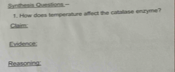 Solved: Synthesis Questions -- 1. How does temperature affect the ...