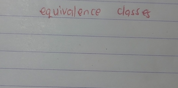 equivalence classes