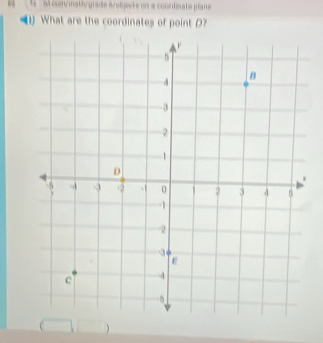 isl com/math/grade ézobjects on a coordinate plane 
What are the coordinates of point D?