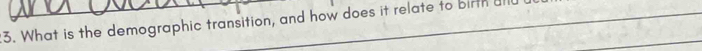 What is the demographic transition, and how does it relate to birth