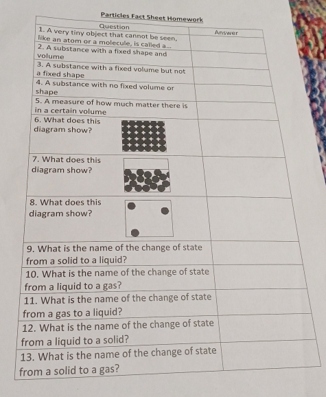 Particles Fact Sheet Homework