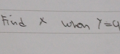 Find x when y=9