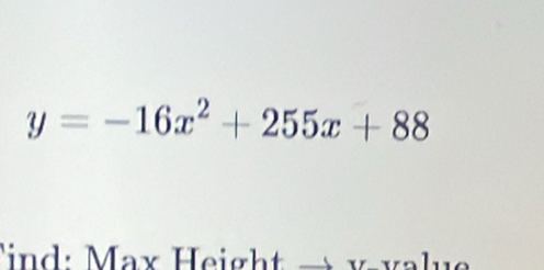 y=-16x^2+255x+88