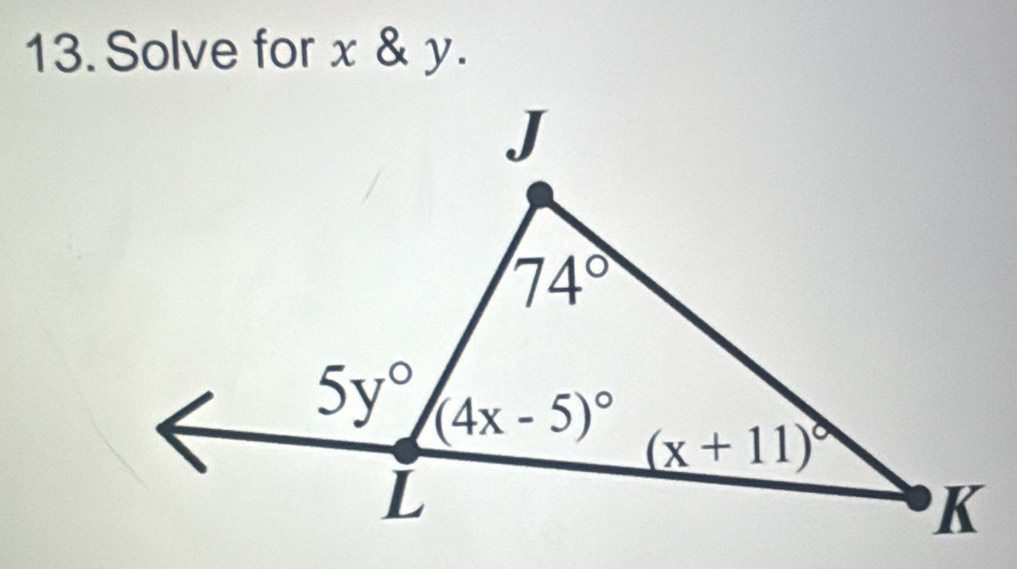 Solve for x & y.