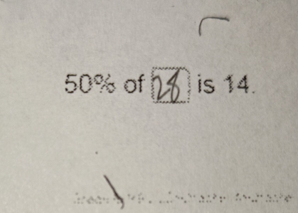 50% of 1 is 14.