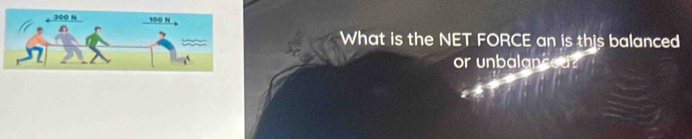 What is the NET FORCE an is this balanced 
or unbalanced?