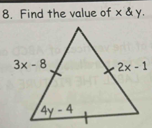 Find the value of x & y.