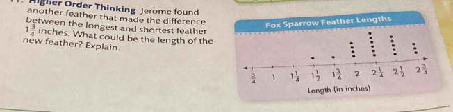 Solved: Higher Order Thinking Jerome found another feather that made ...