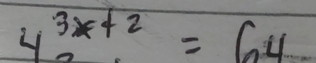 4^(3x+2)=64