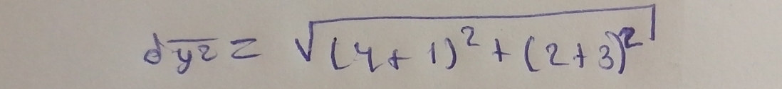 doverline y^2=sqrt((y+1)^2)+(2+3)^2