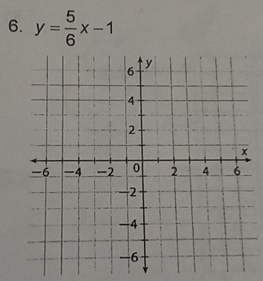 y= 5/6 x-1