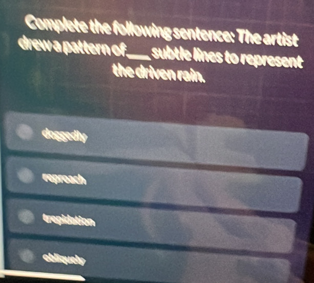 Solved: Complete the following sentence: The artist drew a pattern of ...