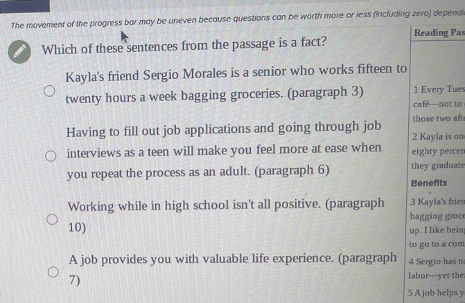 Torth more or less (including zero) dependi 
Pas 
Tues 
t to 
aft 
s on 
rcen 
uate 
frien 
roc 
bein 
com 
as n 
the
5 A job helps y