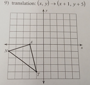 translation: (x,y)to (x+1,y+5)