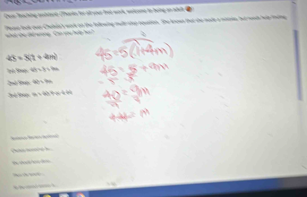 45=5(1+4m)
45=5+9M
-5-8
 40/9 = 9/7 m