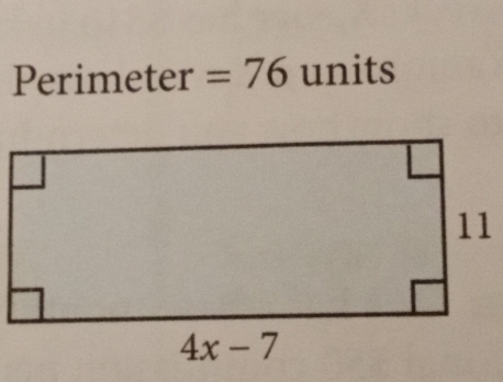 Perimeter =76 units