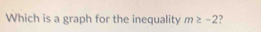 Which is a graph for the inequality m≥ -2 ?