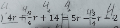 4r+,r+14=5r-r-2