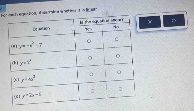 Fo, determine whether it is linear.
×