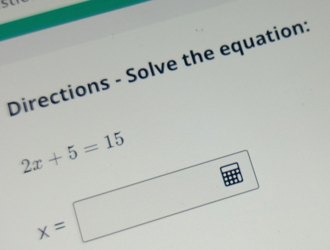 Directions - Solve the equation