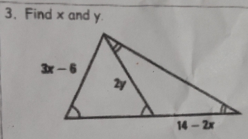 3, Find x and y.