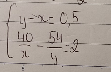 beginarrayl -y=x-6,  40/x - 64/y =2endarray.