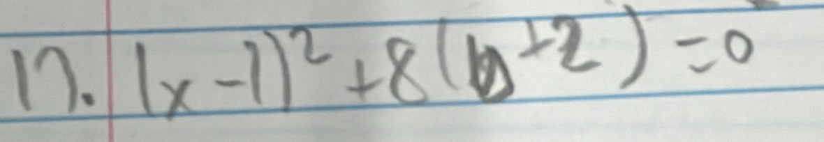 (x-1)^2+8(b+2)=0