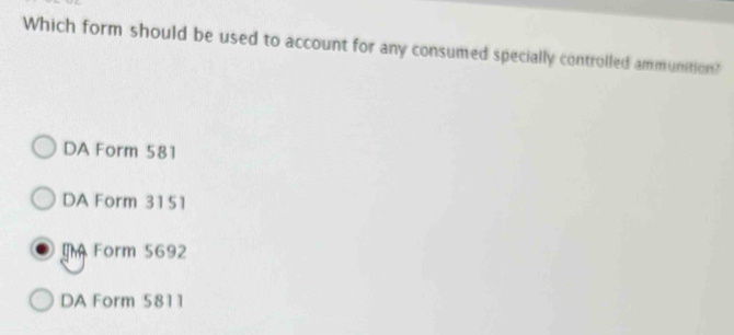 Solved: Which form should be used to account for any consumed specially ...