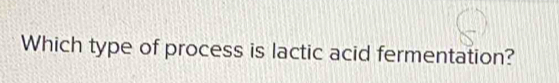 Which type of process is lactic acid fermentation?