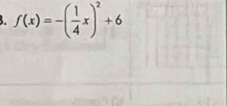 f(x)=-( 1/4 x)^2+6