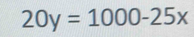 20y=1000-25x