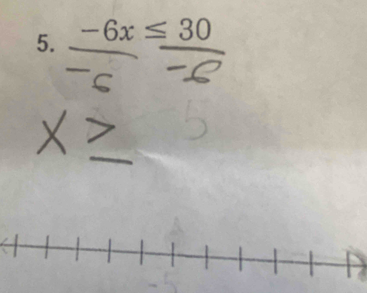 -6x≤ 30
_