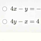 4x-y=-
4y-x=4