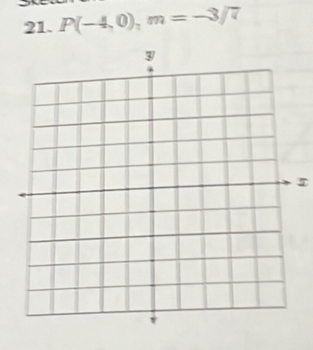 P(-4,0), m=-3/7