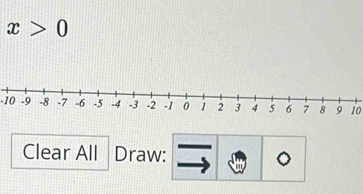 x>0
-1010
Clear All Draw: