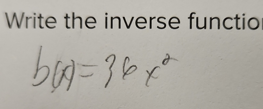 Write the inverse functio