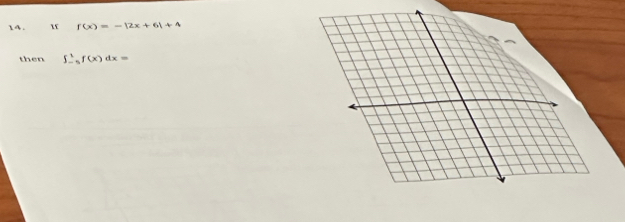 a . f(x)=-|2x+6|+4
then ∈t _(-5)^1f(x)dx=