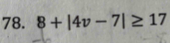 8+|4v-7|≥ 17