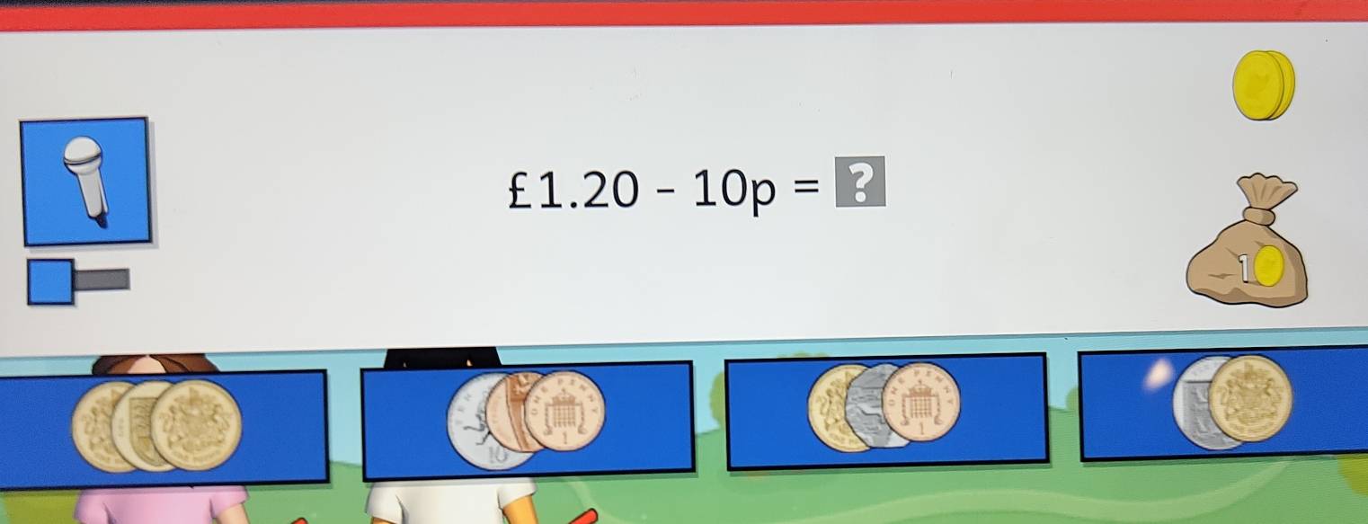 £1.20-10p=?