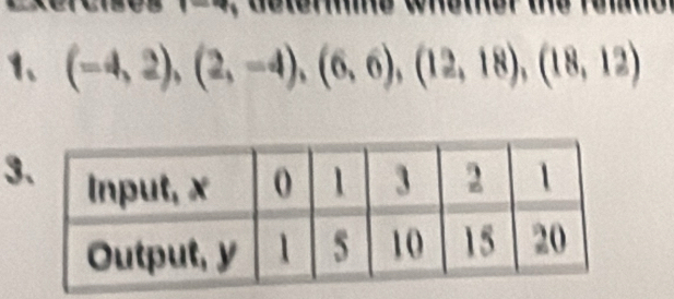 Solved: deterie wnetner the rolto 1、 (-4,2), (2,-4), (6,6), (12,18 ...