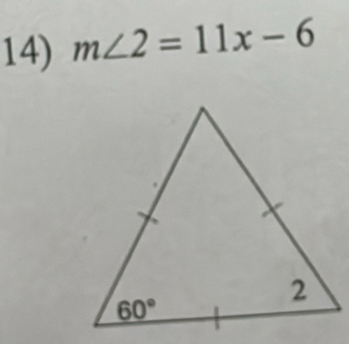 m∠ 2=11x-6