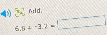 Add.
6.8+^-3.2=□