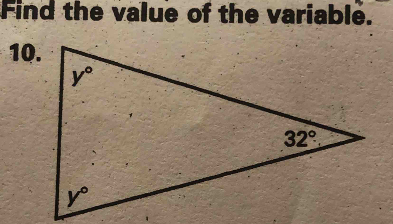 Find the value of the variable.
10.