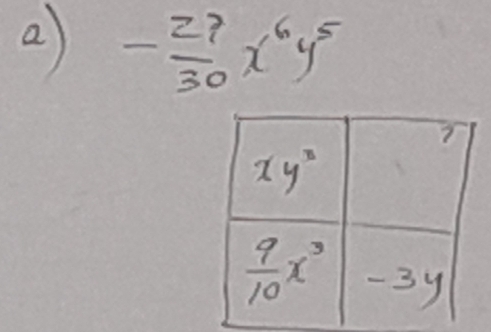 - 27/30 x^6y^5