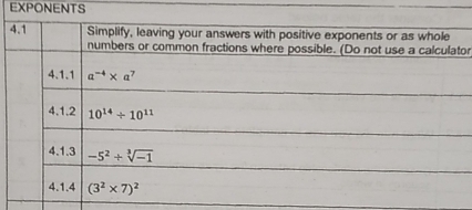 EXPONENTS
or