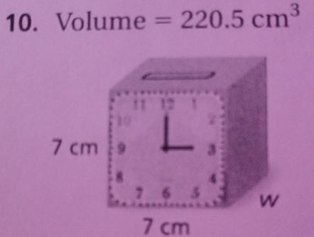 Volume =220.5cm^3