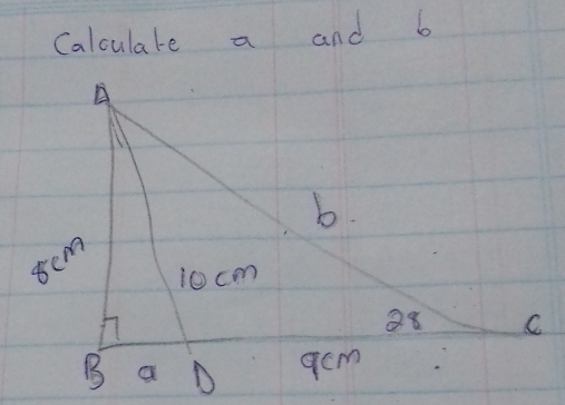 Caloulate a and b